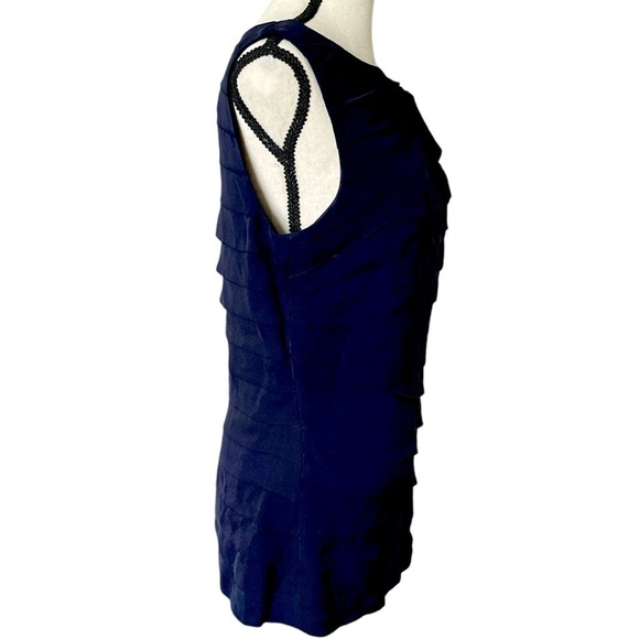 TORY BURCH WALTRAUD SILK NAVY BLUE TOP SZ: 6 - Picture 3 of 7